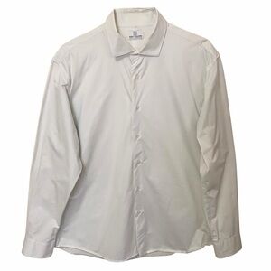 Soft Touch Lifestyle Accommodated Pale Gray Long Sleeve Button Up Dress Shirt XL